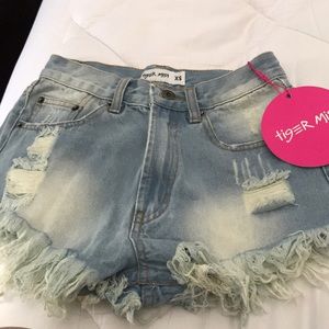 Brand new light denim shorts